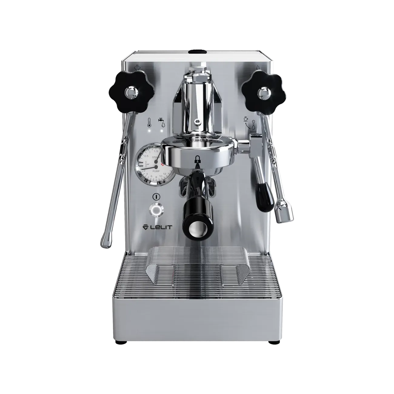 Front of a Lelit MaraX PL62X coffee machine